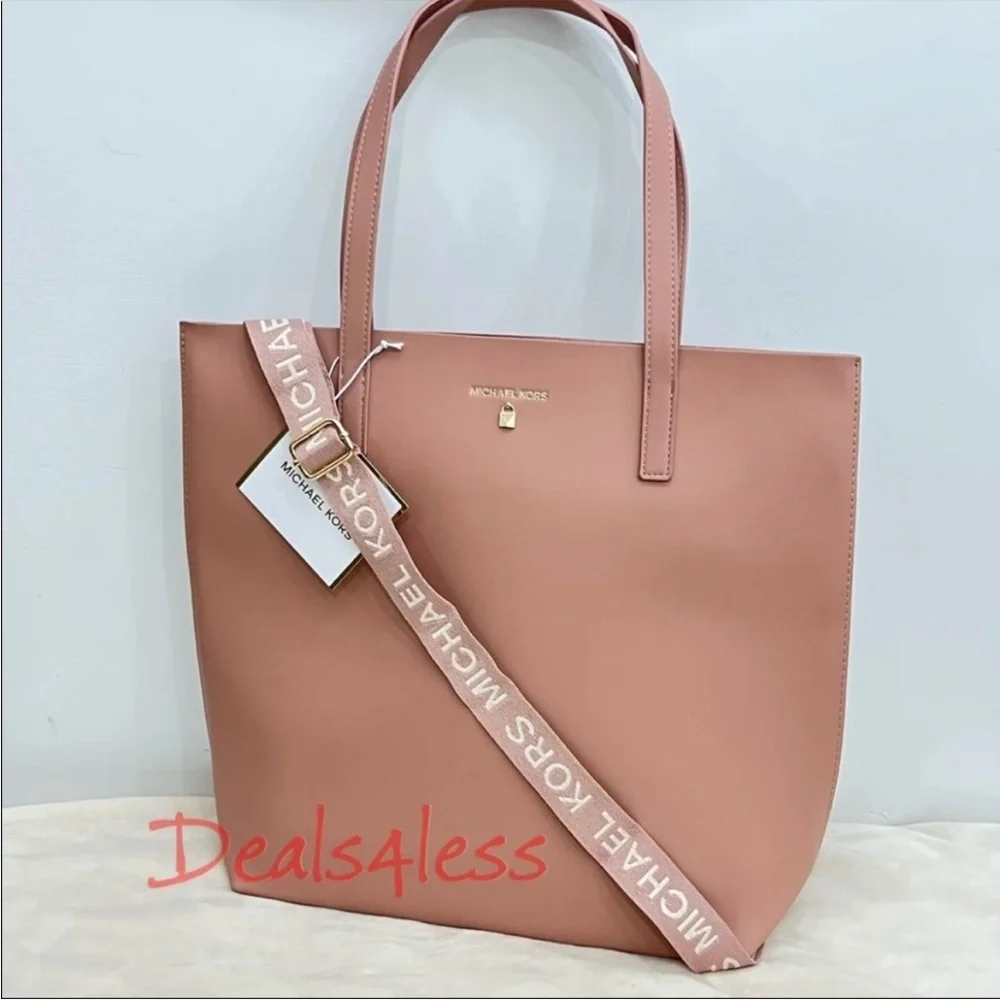 Michael Kors Tote Bag Purse Blush Gold Large Shoulder Bag Shopper Crossbody NEW - Picture 8 of 9